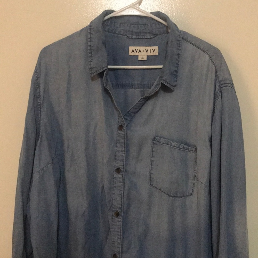 Chambray denim top